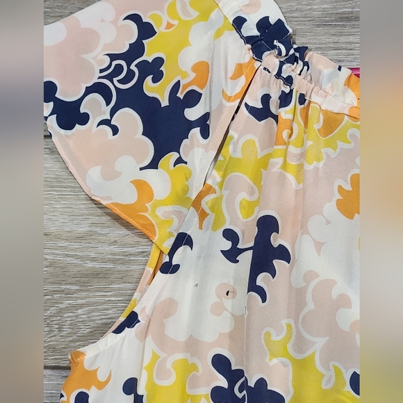Anthropologie Vanessa Virginia Printed Silk Puzzle Piece Sun Dress Size 6 - Picture 9 of 9